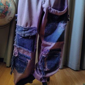 Purple cargo paints! One of a kind upcycled paints with lots of pockets.